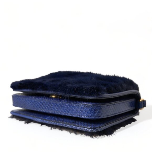 Dolce & Gabbana Exquisite Blue Mink Fur Shoulder Bag/Blue - Picture 5 of 6
